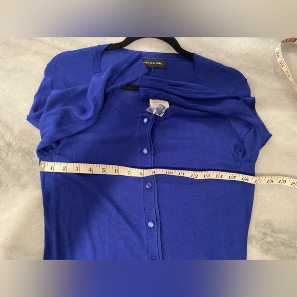 NWT Jones New York Long Leave Royal Blue Silk Blend Knit Button Cardigan Size S - Picture 8 of 10